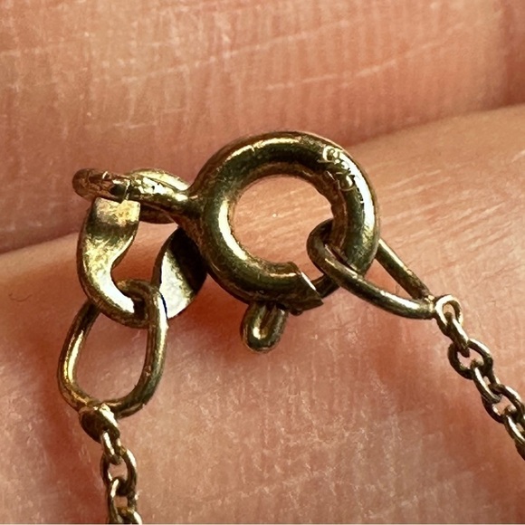 CROSS PENDANT NECKLACE GEMSTONE AND MARCASITE GOLD OVER STERLING PETITE 5509 L - Picture 4 of 12